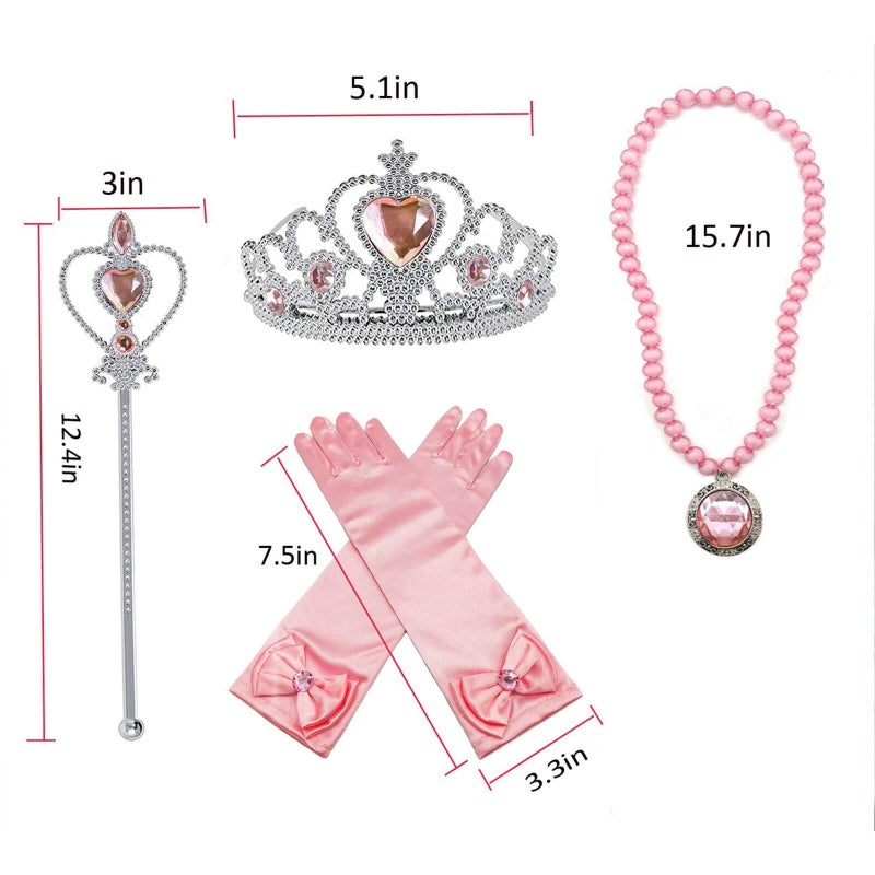 Orgrimmar Princess Dress Up Accessories Gloves Tiara Crown Wand Necklaces Presents for Kids Girls - Image 2
